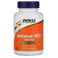 Now Foods Betaine HCL, 648 мг, 120 капсул