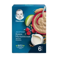 Каша Gerber молочная с яблоком и малиной, с 6 мес. 180г