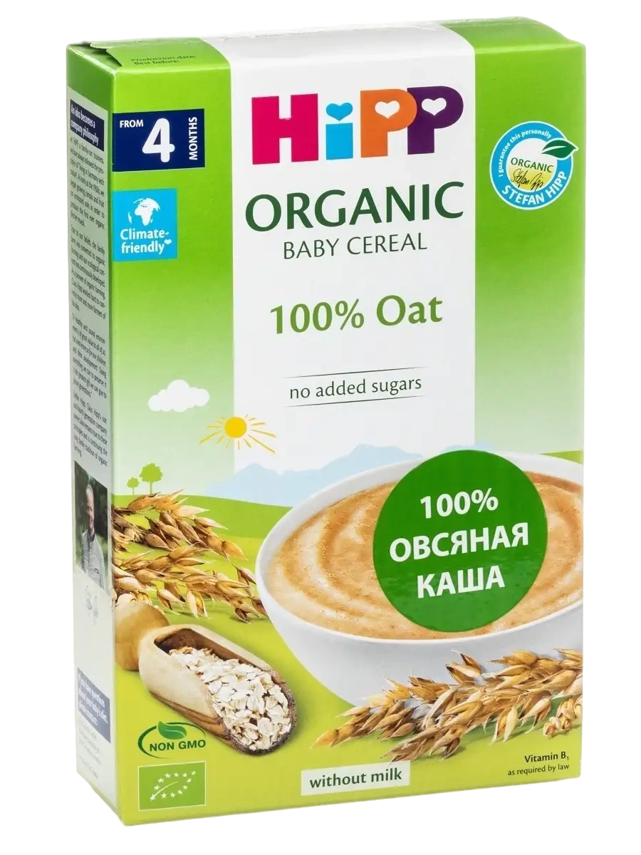 Каша Hipp овсяная, безмолочная, с 4 месяцев, 200г