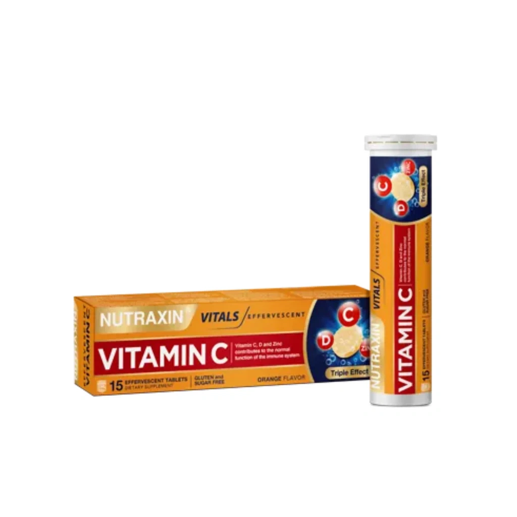 Effervescent Vitamin C-D-ZINC, Nutraxin, Сопротивляемость организма к инфекциям, 15 шипучих таблеток