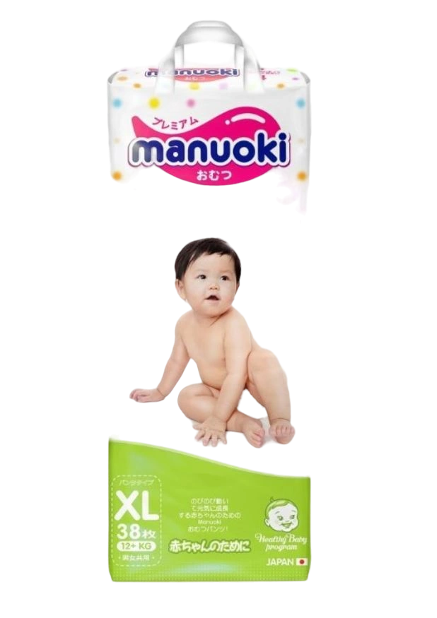 Manuoki подгузники-трусики размер XL (12+) 38 шт