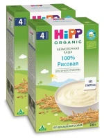 Каша Hipp рисовая, безмолочная, с 4 месяцев, 2х200г