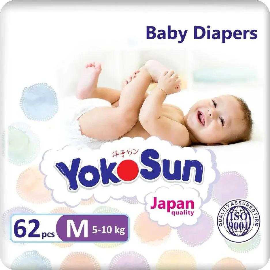 YokoSun подгузники M (5-10кг) 62 штук в упаковке