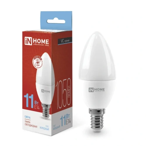 Лампа светодиодная IN HOME LED-СВЕЧА-VC 11Вт 230В Е14 6500К 1050Лм