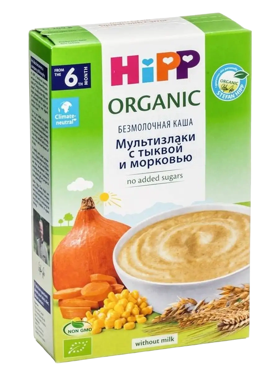 Каша Hipp "Мультизлаки с овощами", безмолочная, с 6 мес, 200г