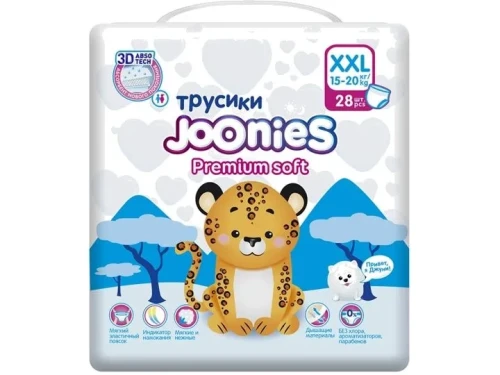 Подгузники-трусики Joonies premium soft размер ХХL (15-20кг) 28шт