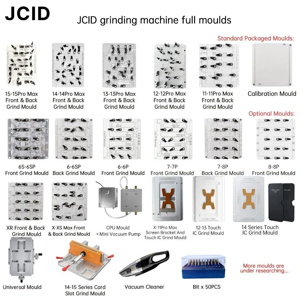 Шлифовальный станок на ЧПУ JCID EM02 (Пылесос и формы для платы/дисплея/процессора iPhone 6-15PM)