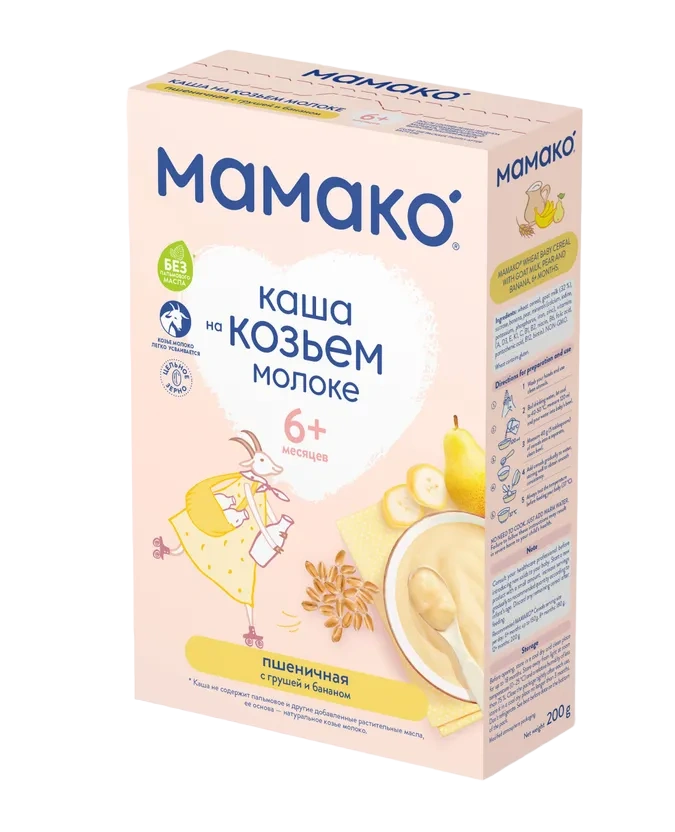 Каша МАМАКО Пшеничная на коз.молоке с бананом