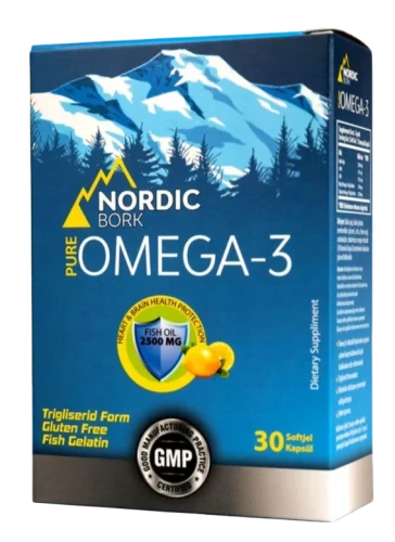 Nordic bork Омега 3 (со вкусом лимона), 2500мг, 30 капсул