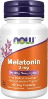 Фотография товара Мелатонин 3 мг 60 vcaps, NOW Melatonin, При нарушениях сна, пищевая добавка нормализует работу мозга