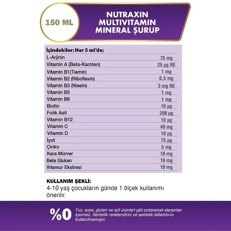 Nutraxin Kids Мультивитаминный минеральный сироп 150мл