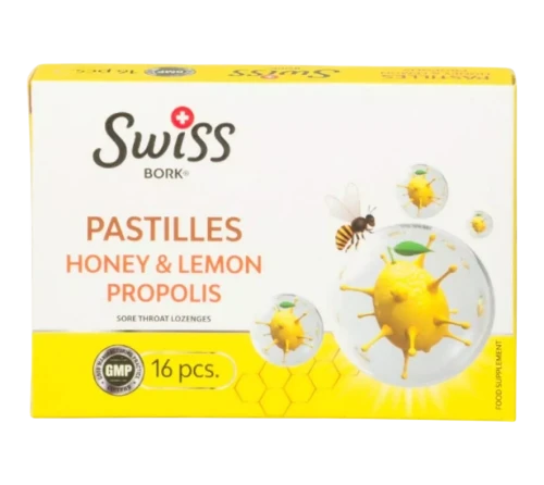 Swiss bork Леденцы для горла Propolis lemon 16шт