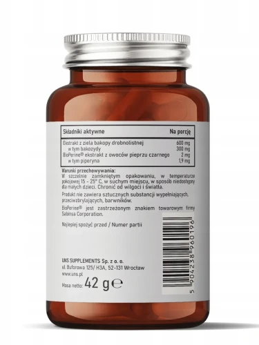 UNS Bacopa Monnieri 50% (300 mg) + BioPerine 60 капсул