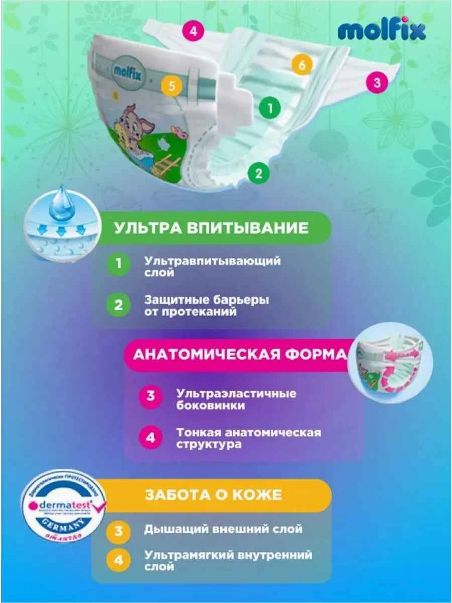 Molfix подгузники 4 (7-14 кг) 52 штуки в упаковке