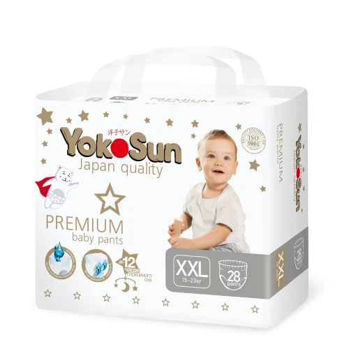 Подгузники-трусики YokoSun Premium размер XXL (15-23 кг) 28шт в упаковке