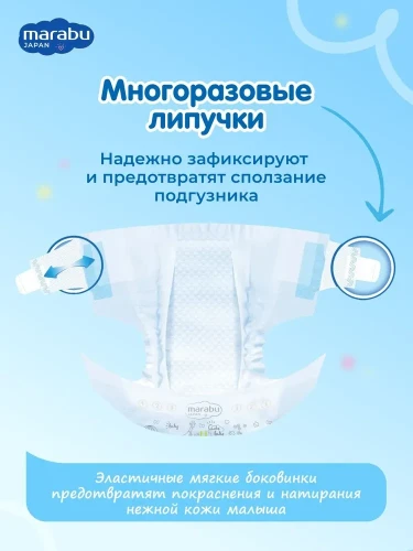 Подгузники Marabu Japan NB (2-5 кг) 18шт в упаковке