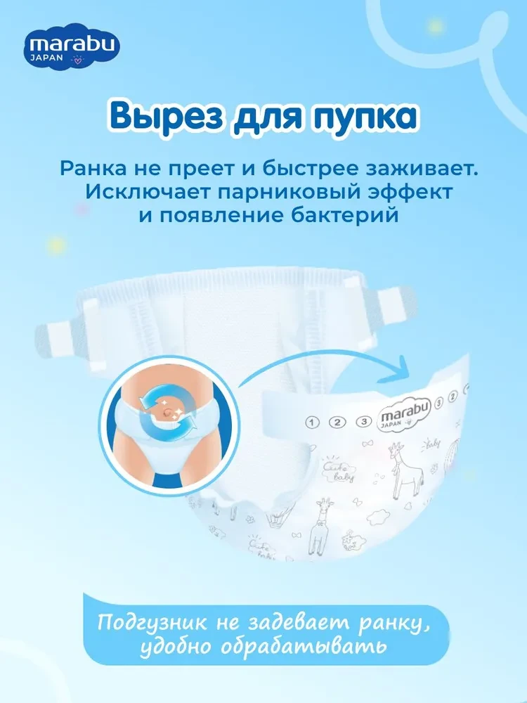 Подгузники Marabu Japan NB (2-5 кг) 18шт в упаковке