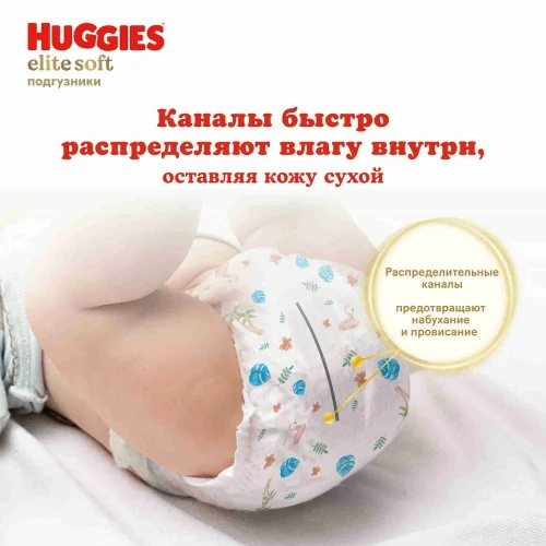 Huggies elite soft подгузники 4 (8-14 кг) 54 штуки в упаковке