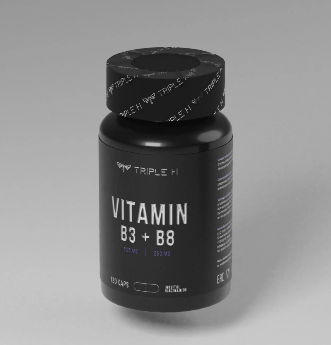 TRIPLE H Niacinamide 500 мг & Inositol 250 мг, 120 капсул