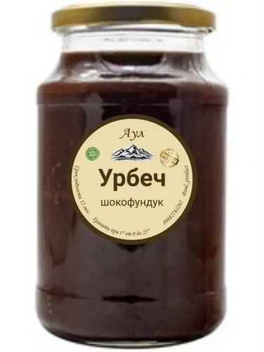 Урбеч из фундука и какао бобы без сахара 1000 гр
