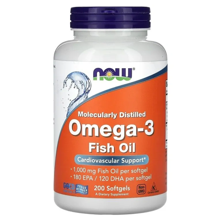 NOW Omega-3 / Омега-3 1000мг 200 капсул